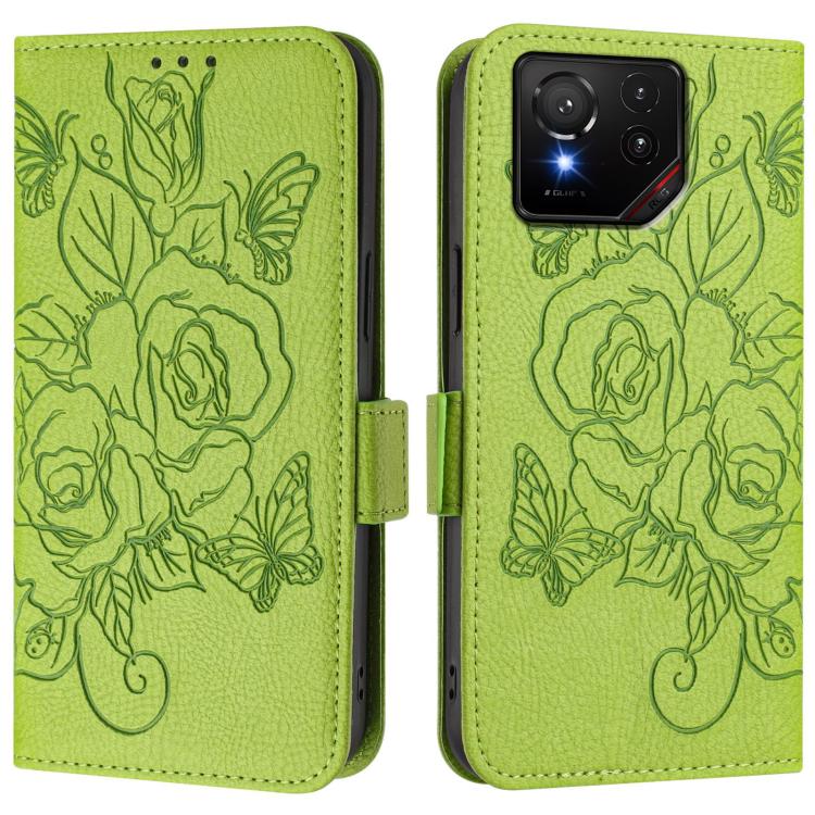 For Asus ROG Phone 9 / 9 Pro Embossed Rose RFID Anti-theft Leather Phone Case