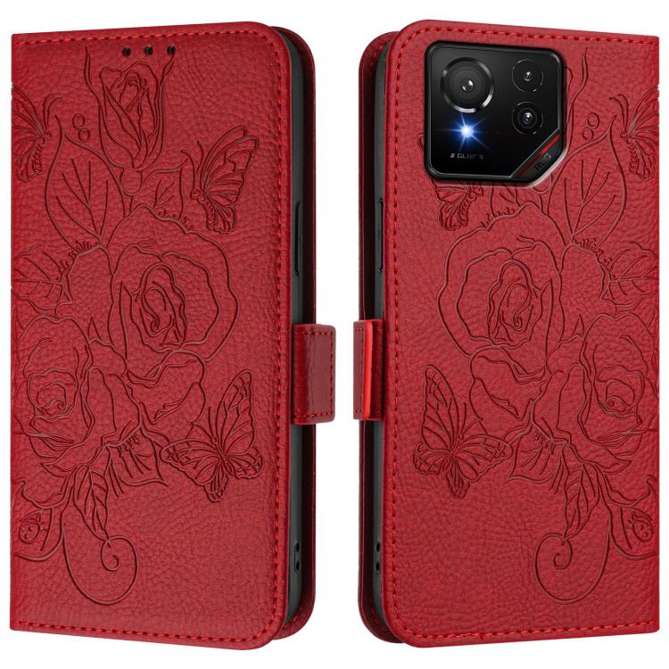 For Asus ROG Phone 9 / 9 Pro Embossed Rose RFID Anti-theft Leather Phone Case