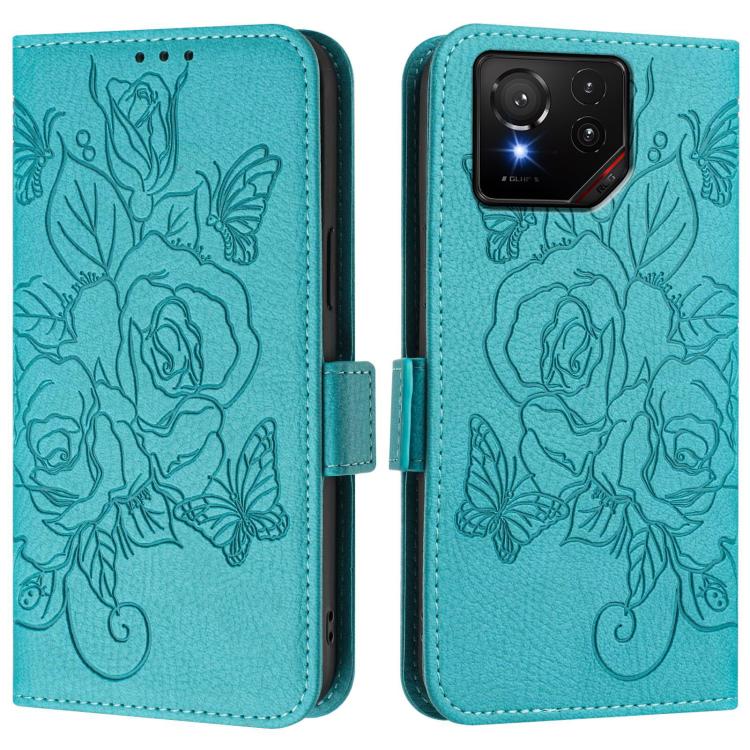 For Asus ROG Phone 9 / 9 Pro Embossed Rose RFID Anti-theft Leather Phone Case