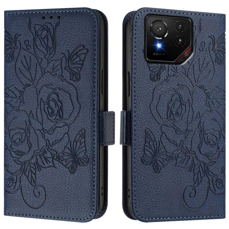 For Asus ROG Phone 9 / 9 Pro Embossed Rose RFID Anti-theft Leather Phone Case