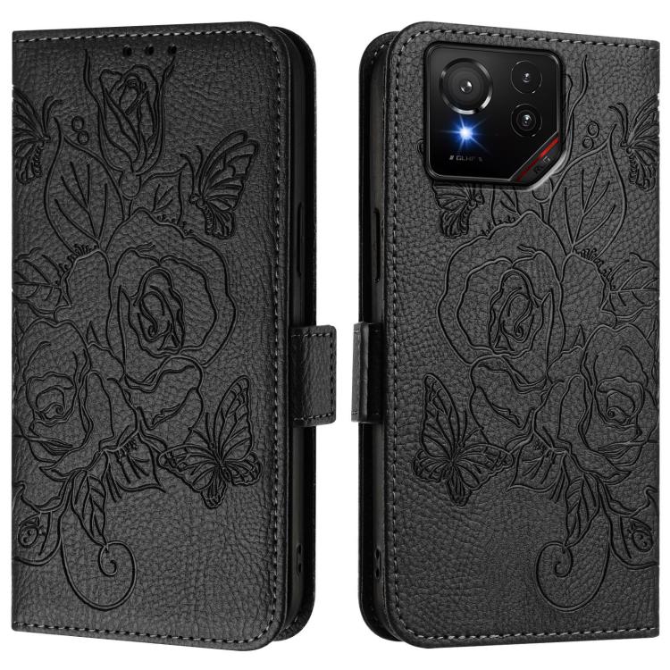 For Asus ROG Phone 9 / 9 Pro Embossed Rose RFID Anti-theft Leather Phone Case