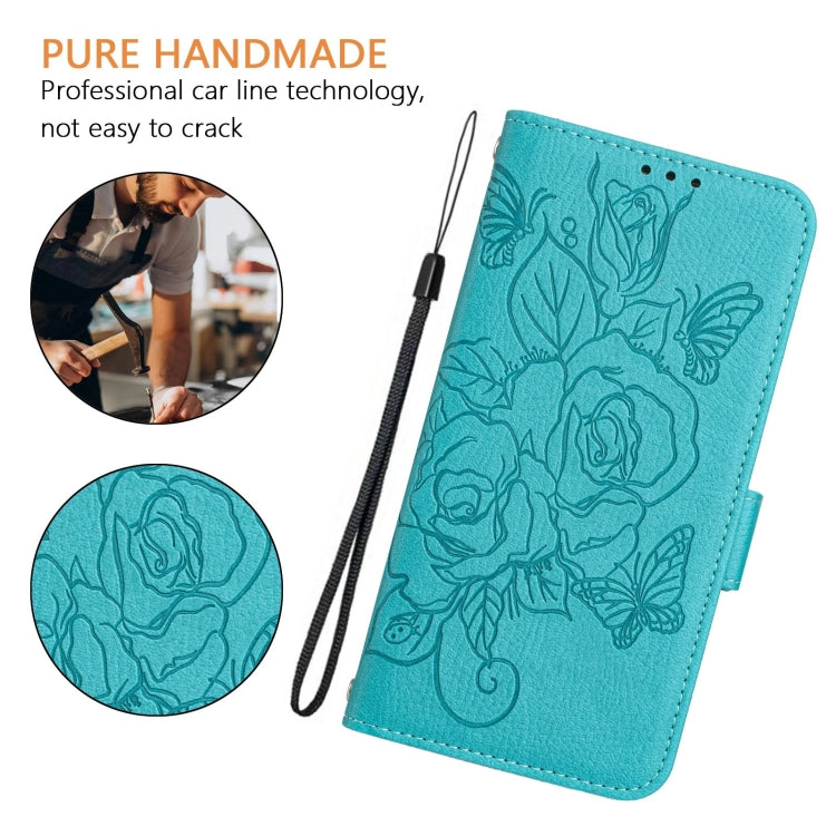 For Nokia C02 Embossed Rose RFID Anti-theft Leather Phone Case