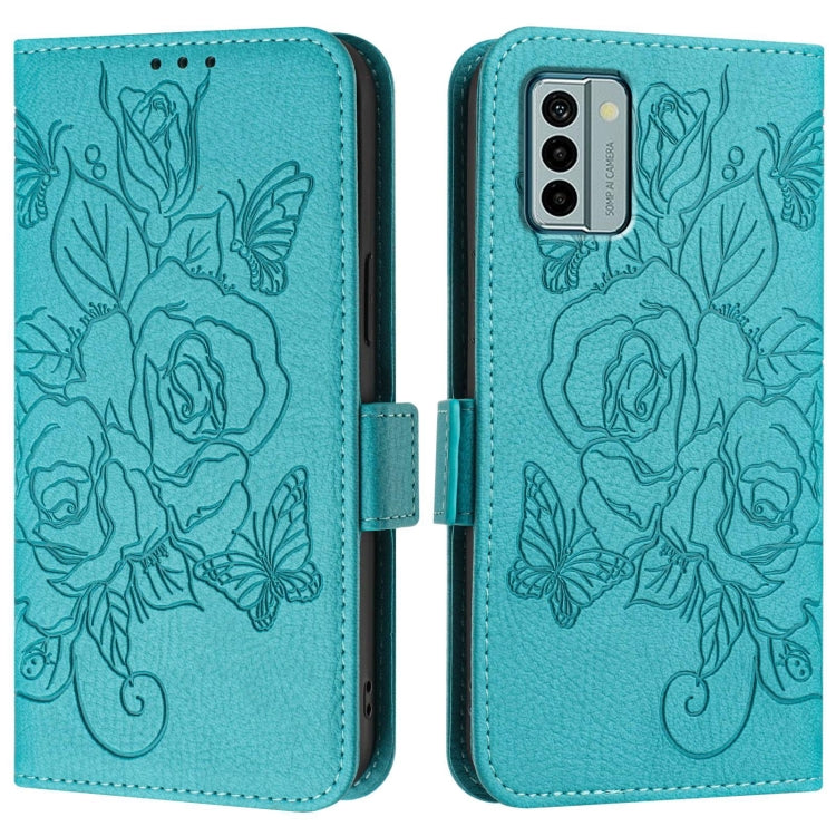 For Nokia G22 Embossed Rose RFID Anti-theft Leather Phone Case