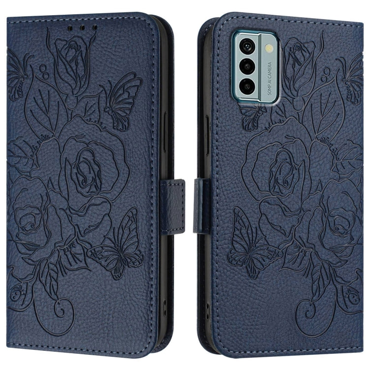For Nokia G22 Embossed Rose RFID Anti-theft Leather Phone Case