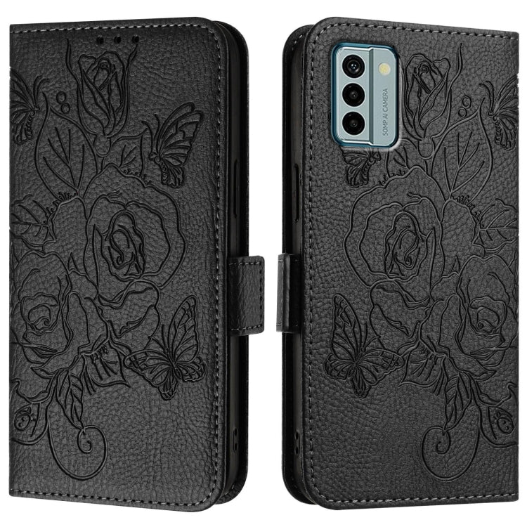 For Nokia G22 Embossed Rose RFID Anti-theft Leather Phone Case