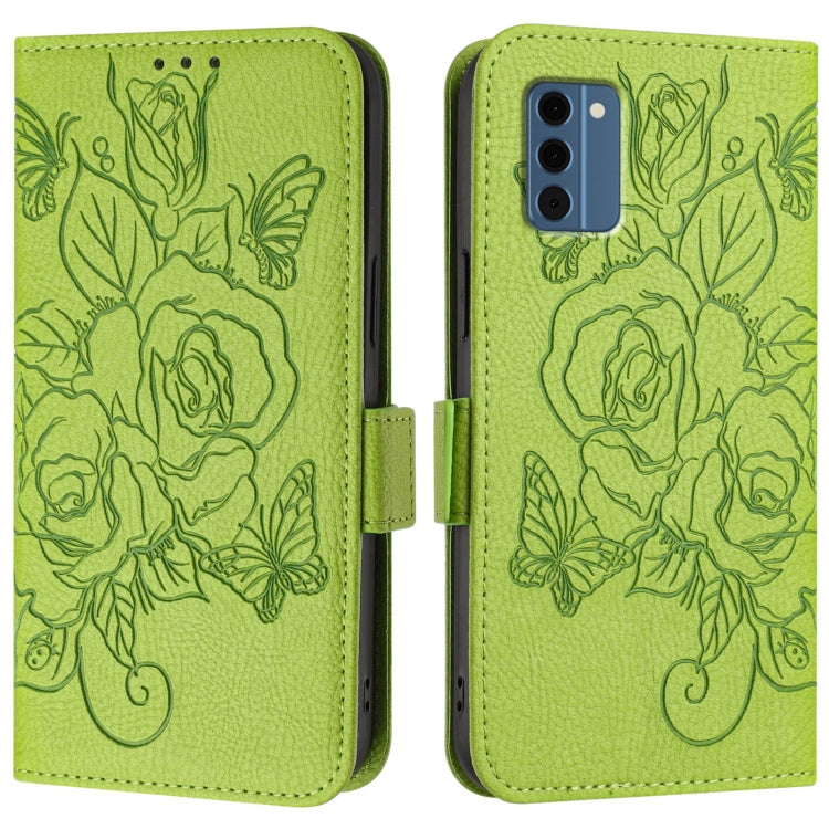 For Nokia C300 Embossed Rose RFID Anti-theft Leather Phone Case