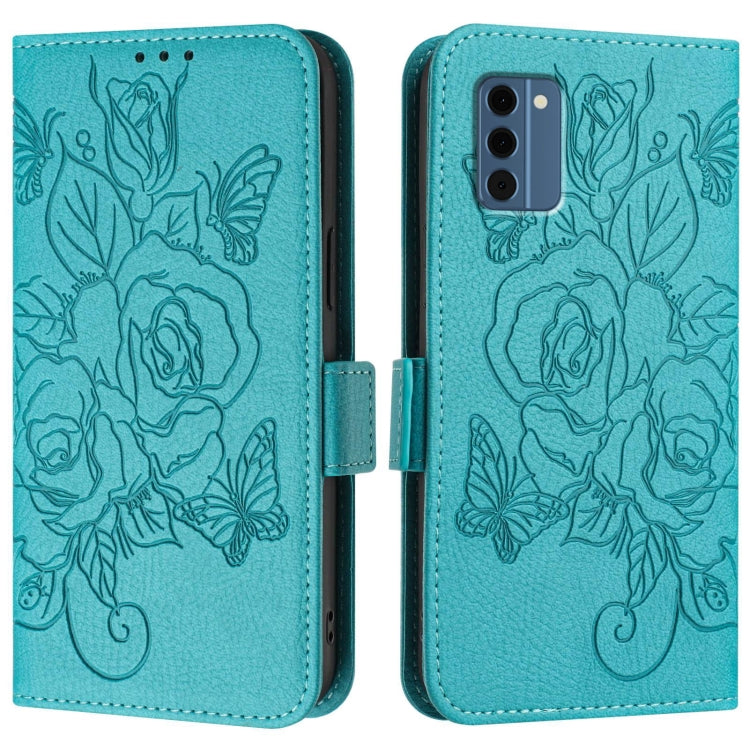 For Nokia C300 Embossed Rose RFID Anti-theft Leather Phone Case