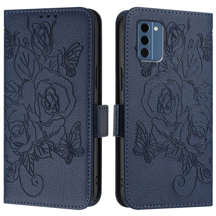 For Nokia C300 Embossed Rose RFID Anti-theft Leather Phone Case