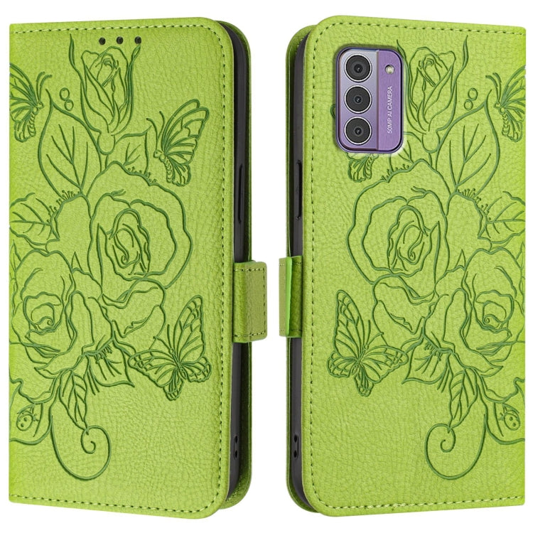 For Nokia G42 / G310 Embossed Rose RFID Anti-theft Leather Phone Case
