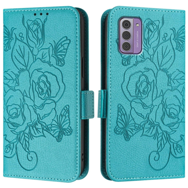 For Nokia G42 / G310 Embossed Rose RFID Anti-theft Leather Phone Case