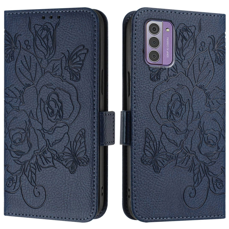 For Nokia G42 / G310 Embossed Rose RFID Anti-theft Leather Phone Case