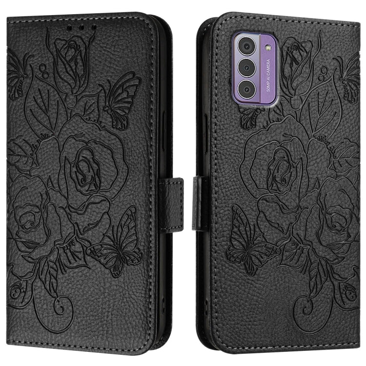 For Nokia G42 / G310 Embossed Rose RFID Anti-theft Leather Phone Case