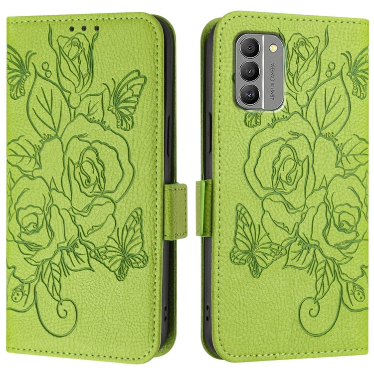 For Nokia G400 Embossed Rose RFID Anti-theft Leather Phone Case