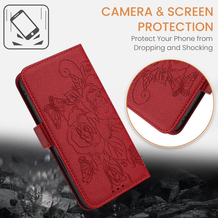 For Nokia G400 Embossed Rose RFID Anti-theft Leather Phone Case