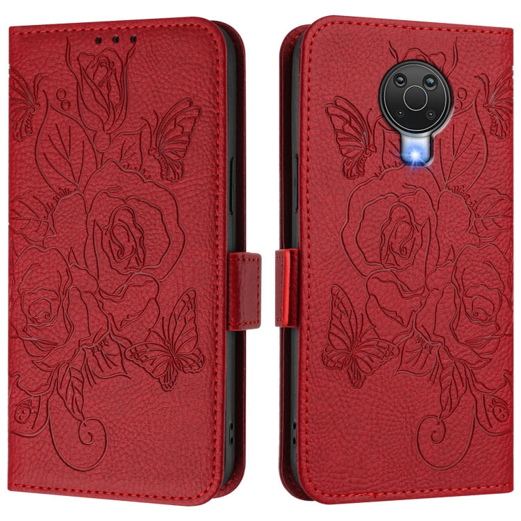 For Nokia 6.3 / G20 / G10 Embossed Rose RFID Anti-theft Leather Phone Case