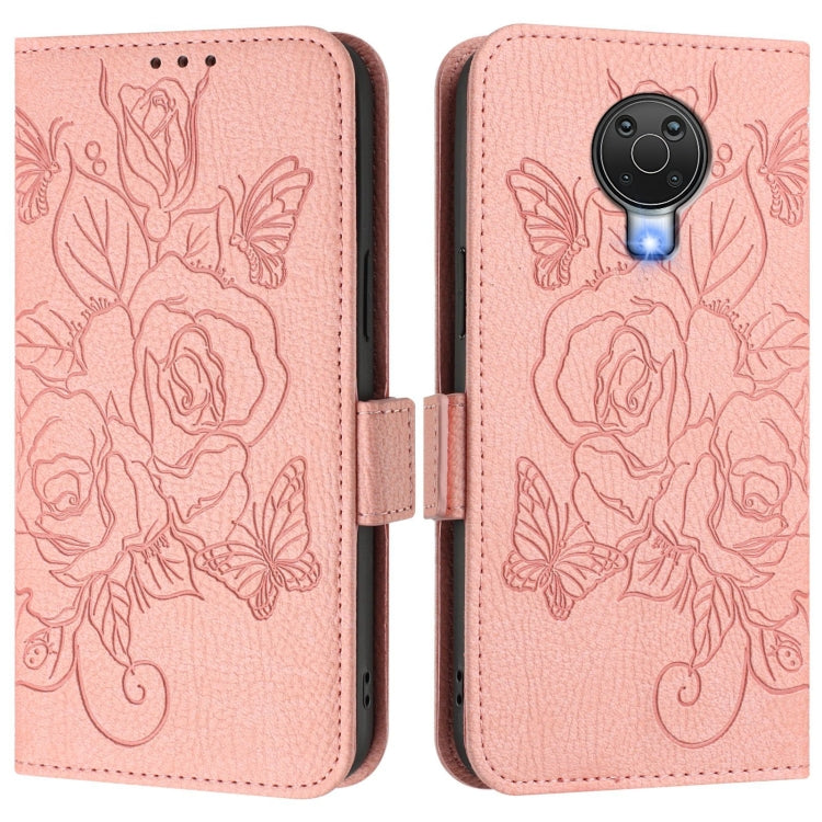 For Nokia 6.3 / G20 / G10 Embossed Rose RFID Anti-theft Leather Phone Case