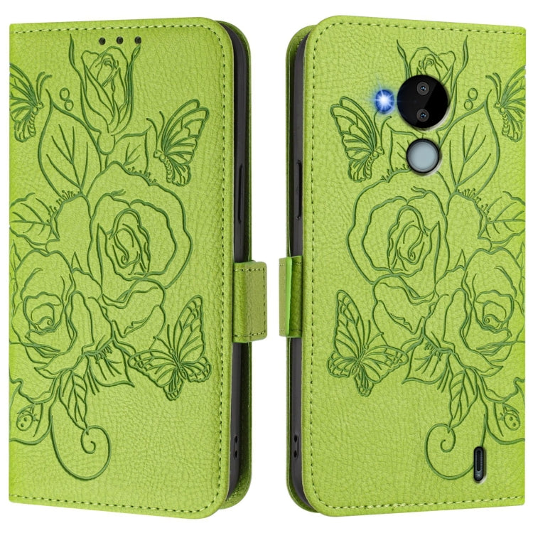 For Nokia C30 Embossed Rose RFID Anti-theft Leather Phone Case