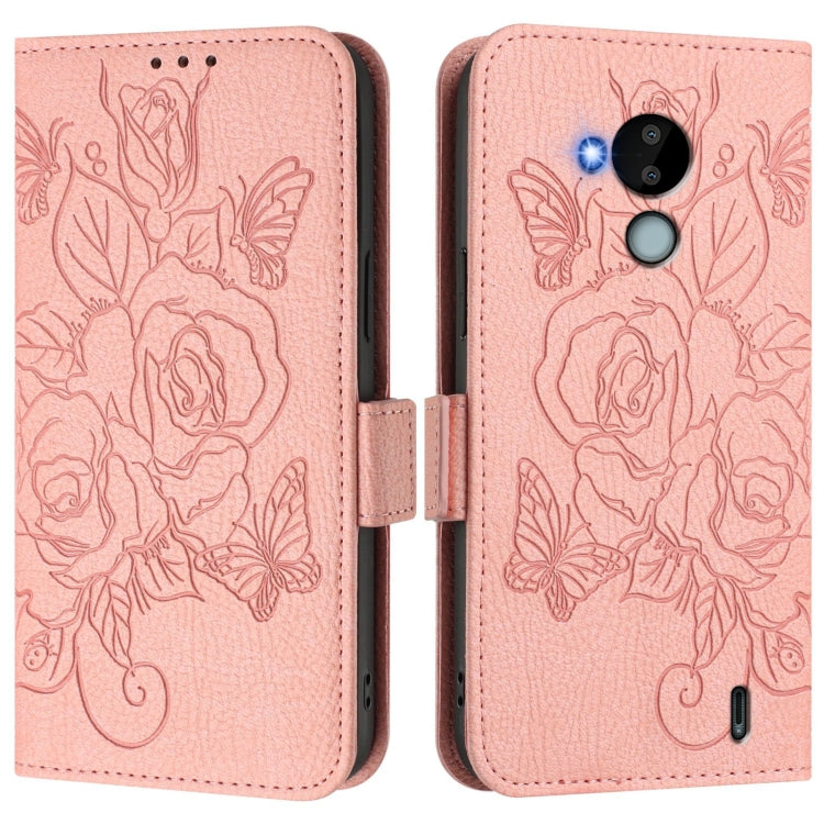 For Nokia C30 Embossed Rose RFID Anti-theft Leather Phone Case