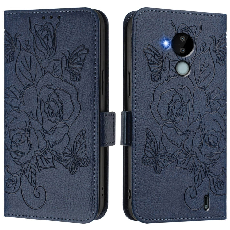 For Nokia C30 Embossed Rose RFID Anti-theft Leather Phone Case