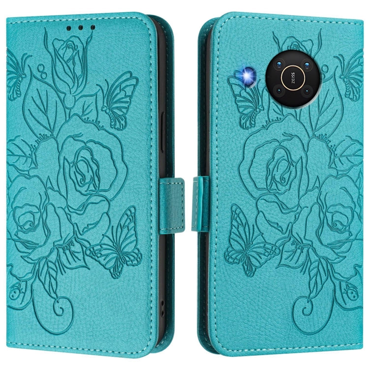 For Nokia X20 / X10 Embossed Rose RFID Anti-theft Leather Phone Case