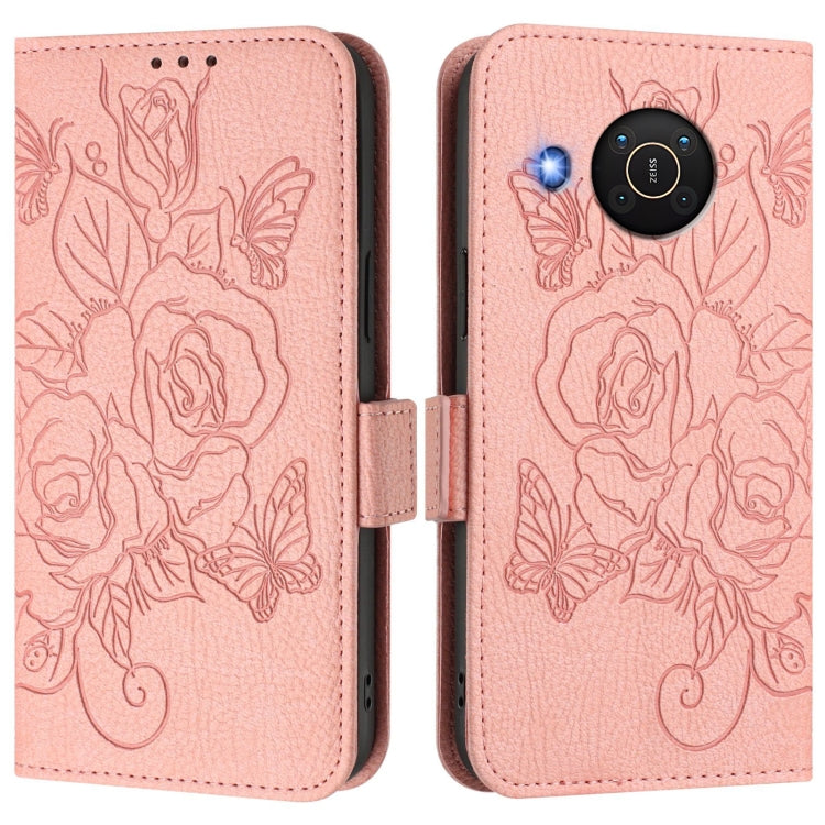 For Nokia X20 / X10 Embossed Rose RFID Anti-theft Leather Phone Case