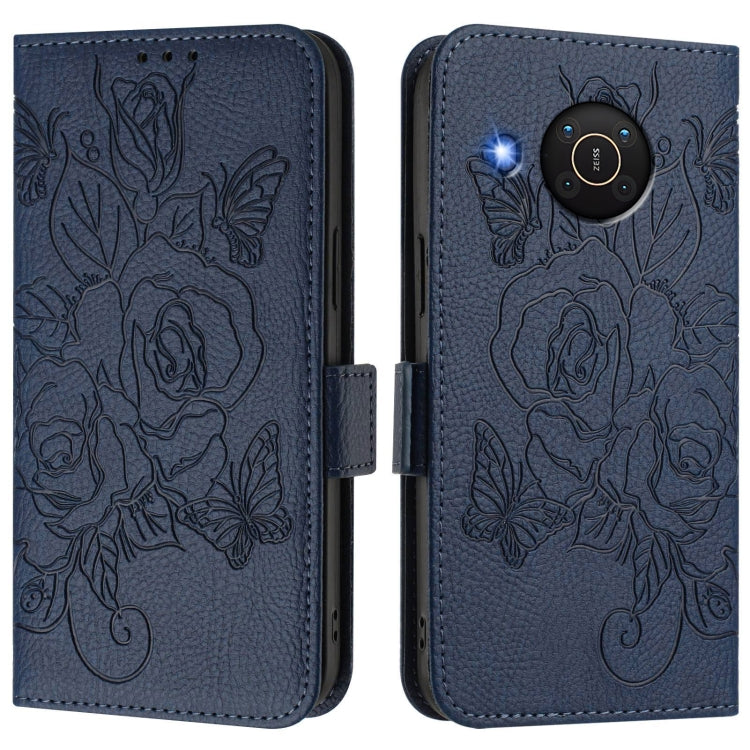 For Nokia X20 / X10 Embossed Rose RFID Anti-theft Leather Phone Case