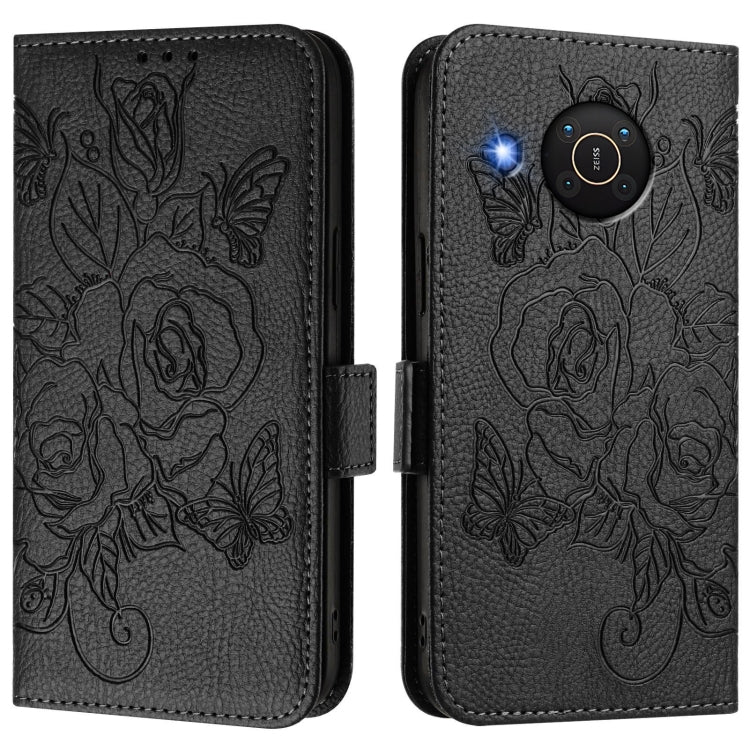For Nokia X20 / X10 Embossed Rose RFID Anti-theft Leather Phone Case