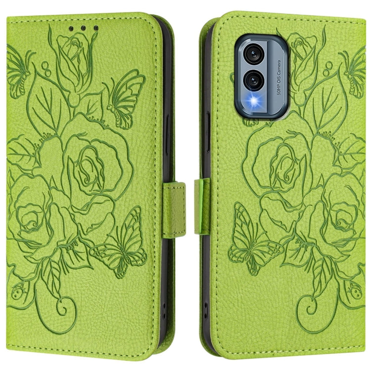 For Nokia X30 5G Embossed Rose RFID Anti-theft Leather Phone Case