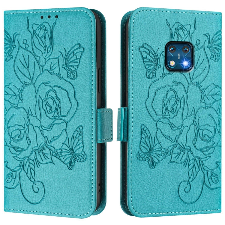 For Nokia XR20 Embossed Rose RFID Anti-theft Leather Phone Case