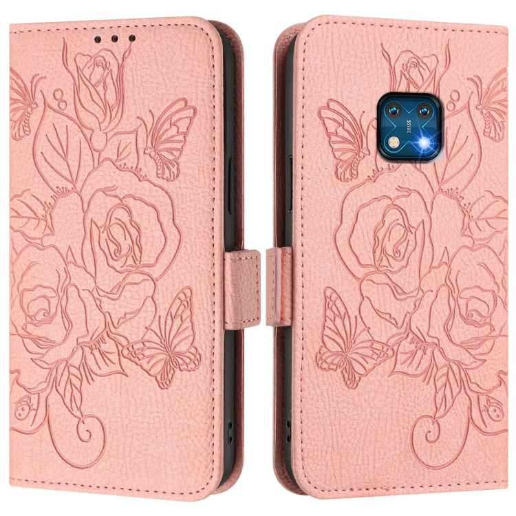 For Nokia XR20 Embossed Rose RFID Anti-theft Leather Phone Case