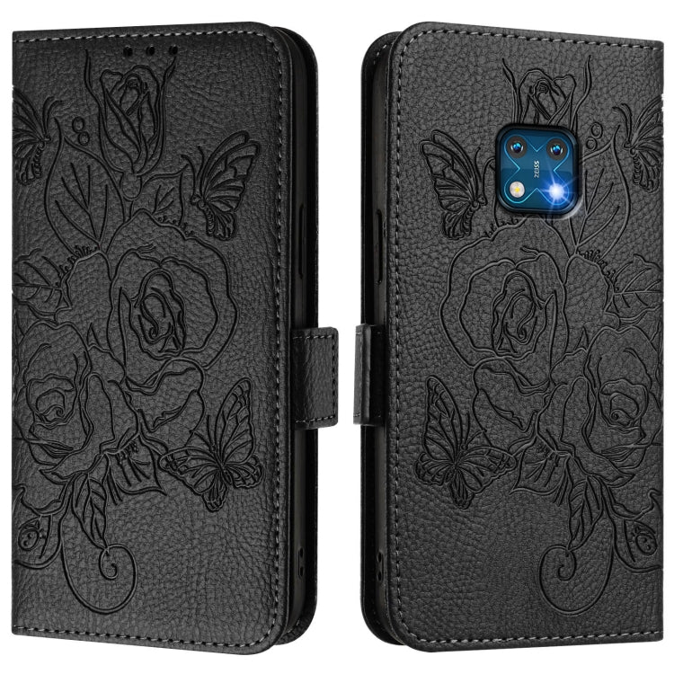 For Nokia XR20 Embossed Rose RFID Anti-theft Leather Phone Case