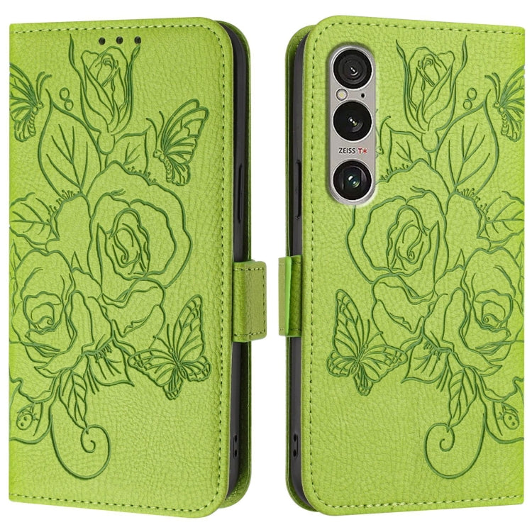 For Sony Xperia 1 VI Embossed Rose RFID Anti-theft Leather Phone Case