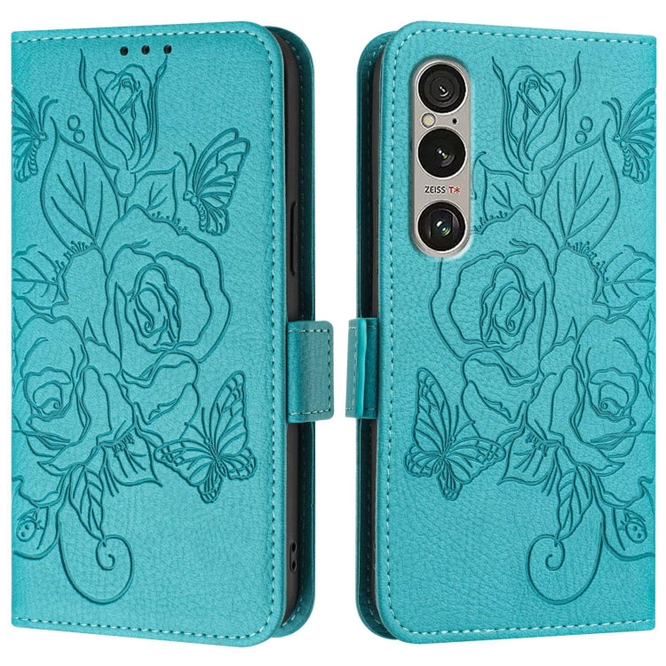 For Sony Xperia 1 VI Embossed Rose RFID Anti-theft Leather Phone Case