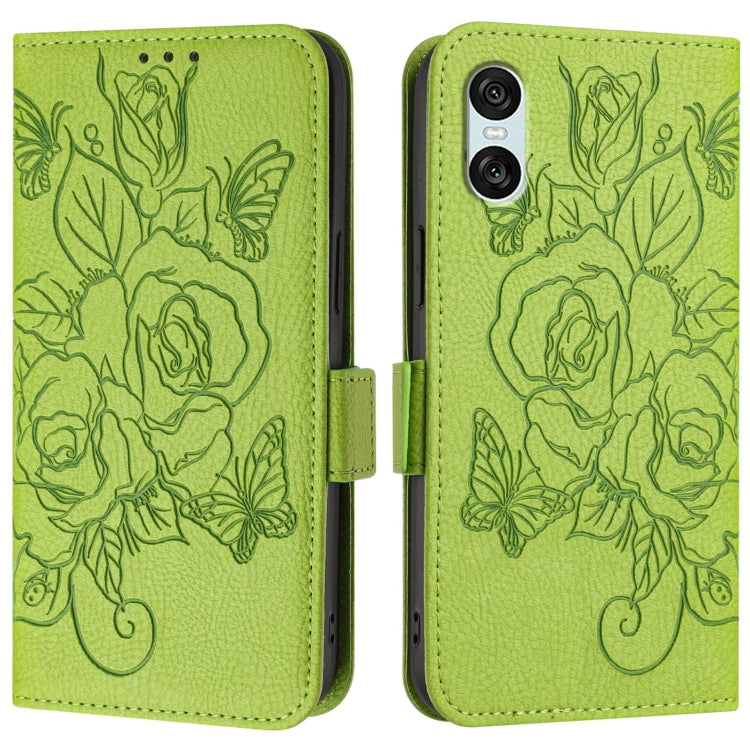 For Sony Xperia 10 VI Embossed Rose RFID Anti-theft Leather Phone Case