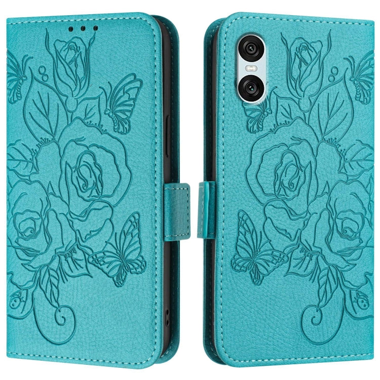 For Sony Xperia 10 VI Embossed Rose RFID Anti-theft Leather Phone Case