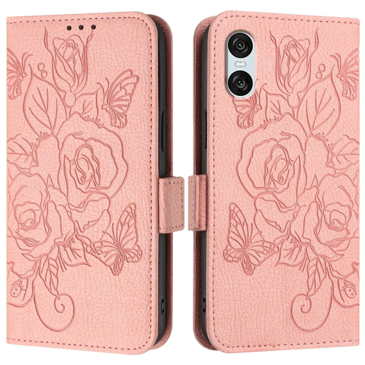 For Sony Xperia 10 VI Embossed Rose RFID Anti-theft Leather Phone Case