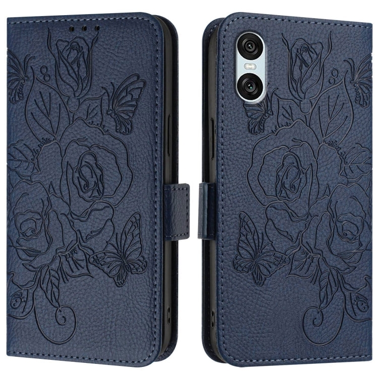 For Sony Xperia 10 VI Embossed Rose RFID Anti-theft Leather Phone Case