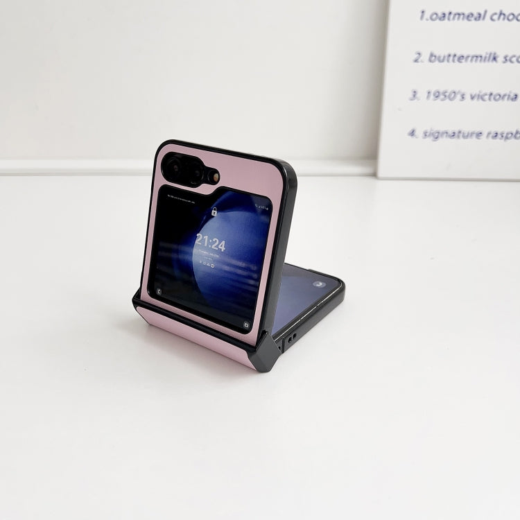 For Samsung Galaxy Z Flip6 / Flip7 FE Three-piece Set Morandi Solid Color Leather Texture Phone Case