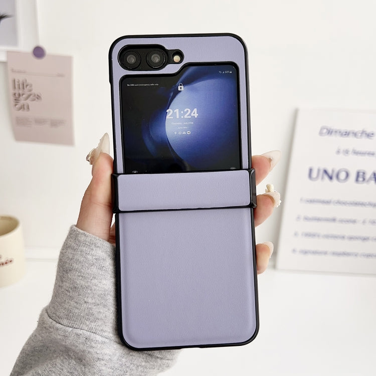 For Samsung Galaxy Z Flip6 / Flip7 FE Three-piece Set Morandi Solid Color Leather Texture Phone Case