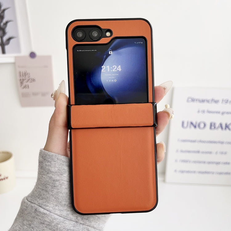 For Samsung Galaxy Z Flip6 / Flip7 FE Three-piece Set Morandi Solid Color Leather Texture Phone Case