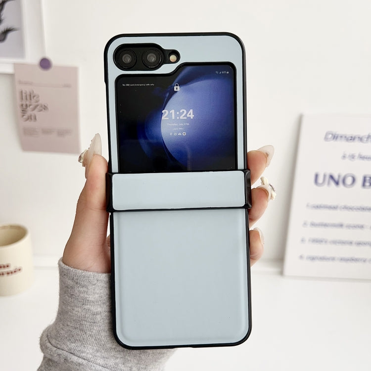 For Samsung Galaxy Z Flip6 / Flip7 FE Three-piece Set Morandi Solid Color Leather Texture Phone Case