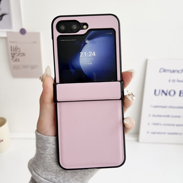 For Samsung Galaxy Z Flip6 / Flip7 FE Three-piece Set Morandi Solid Color Leather Texture Phone Case