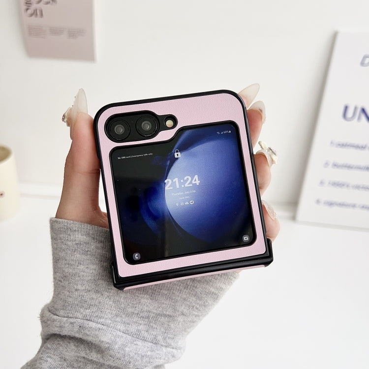 For Samsung Galaxy Z Flip6 / Flip7 FE Three-piece Set Morandi Solid Color Leather Texture Phone Case