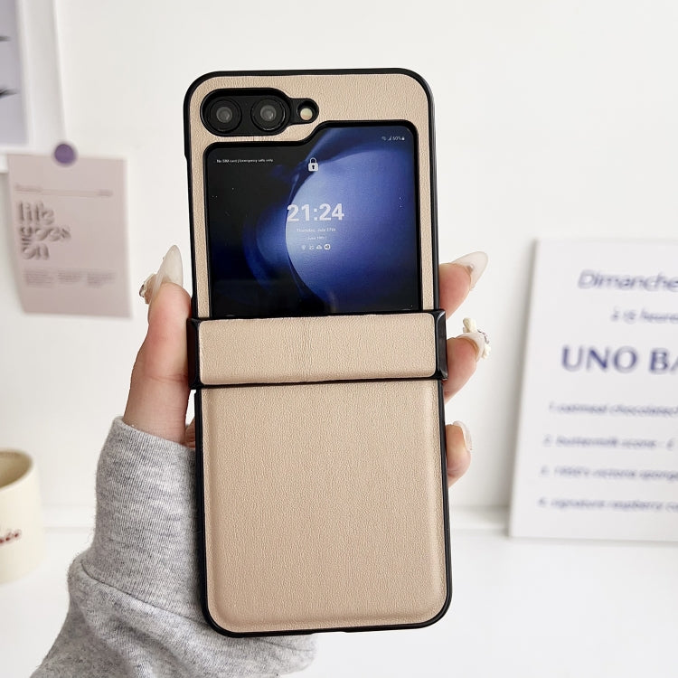For Samsung Galaxy Z Flip6 / Flip7 FE Three-piece Set Morandi Solid Color Leather Texture Phone Case
