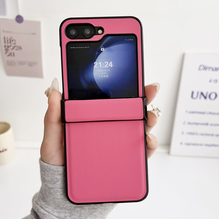 For Samsung Galaxy Z Flip6 / Flip7 FE Three-piece Set Morandi Solid Color Leather Texture Phone Case