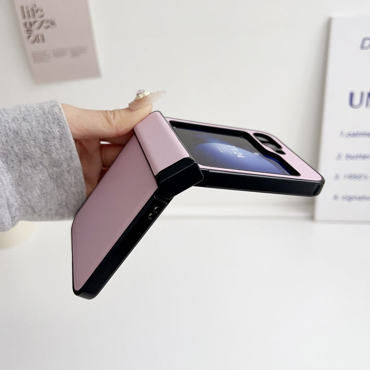 For Samsung Galaxy Z Flip6 / Flip7 FE Three-piece Set Morandi Solid Color Leather Texture Phone Case