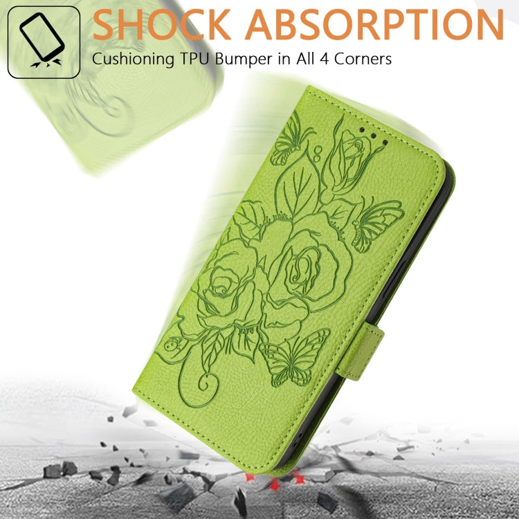 For ZTE Blade A53 Embossed Rose RFID Anti-theft Leather Phone Case