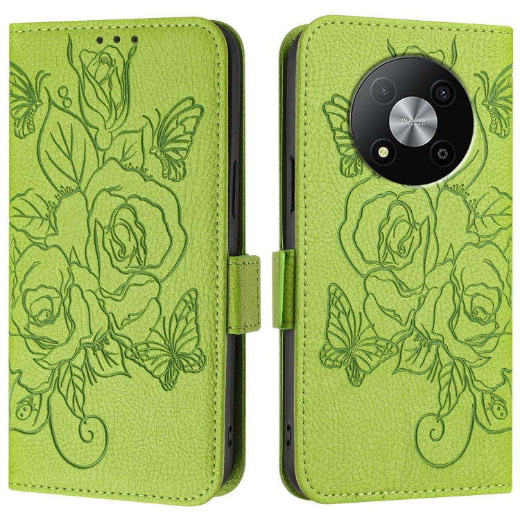 For ZTE Blade A73 5G Embossed Rose RFID Anti-theft Leather Phone Case