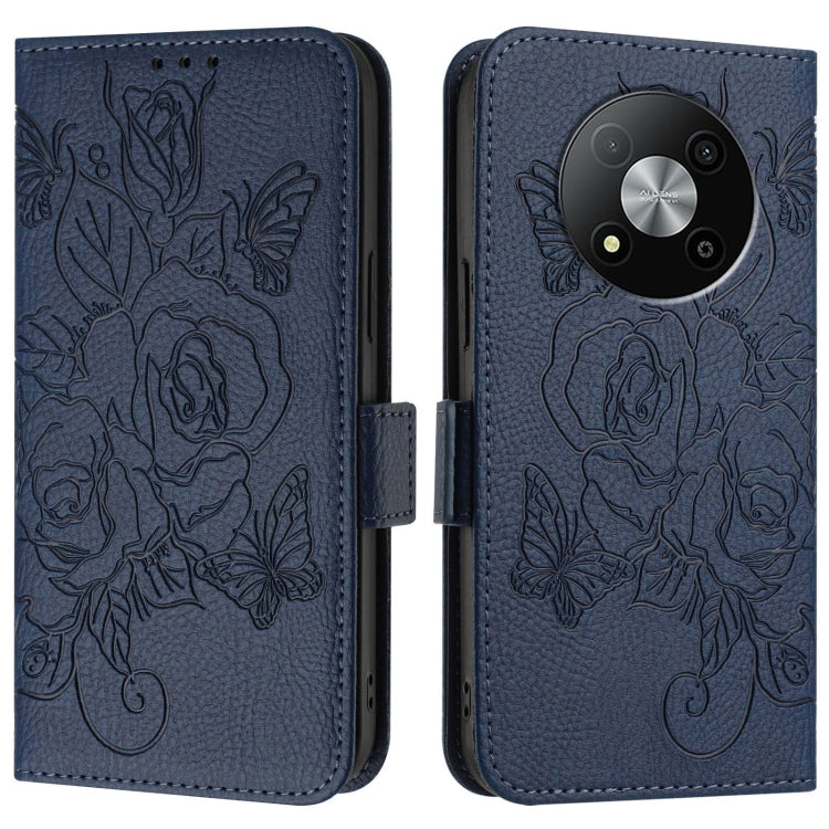 For ZTE Blade A73 5G Embossed Rose RFID Anti-theft Leather Phone Case