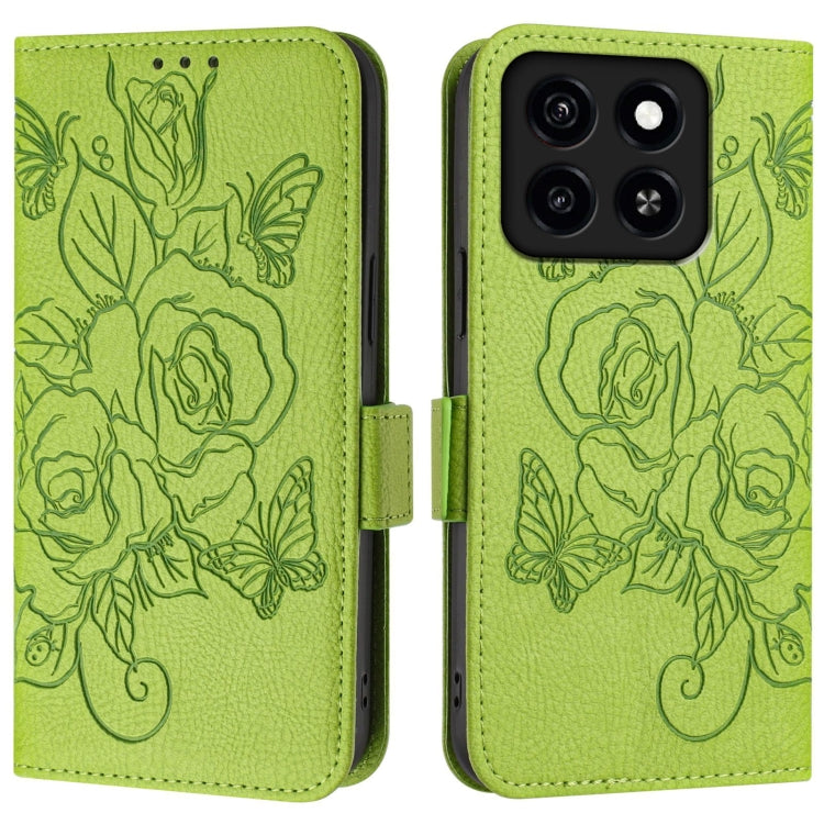 For ZTE Blade A35 / A55 Embossed Rose RFID Anti-theft Leather Phone Case